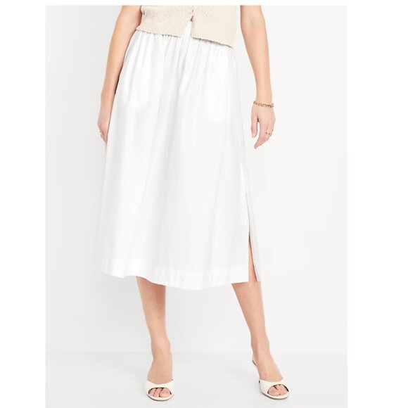 Old Navy High-Waisted A-Line Midi Skirt Stripe - Picture 1 of 8